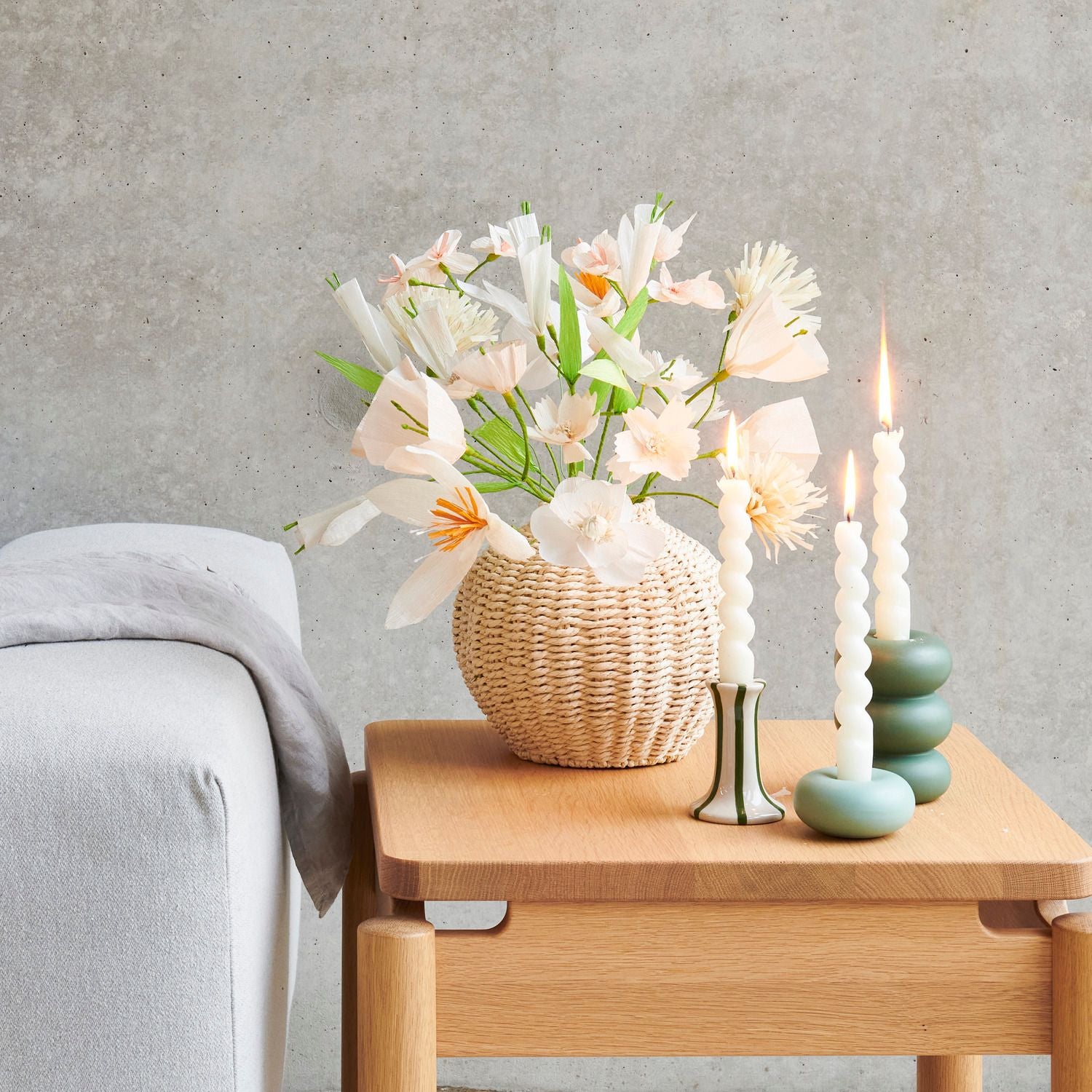 Spiralkerze 18,5cm | Eierschale