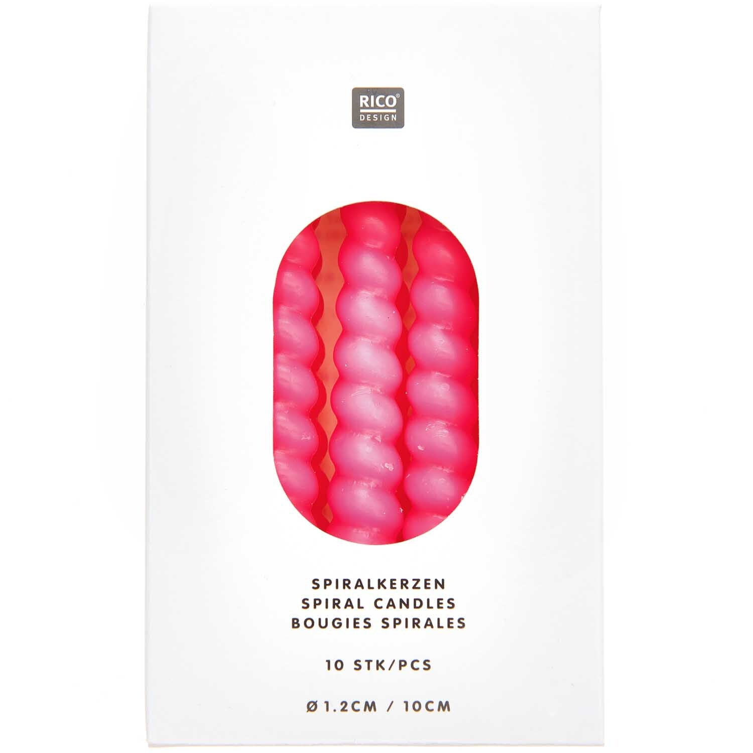 Spiralkerzen  10cm | Neon Pink