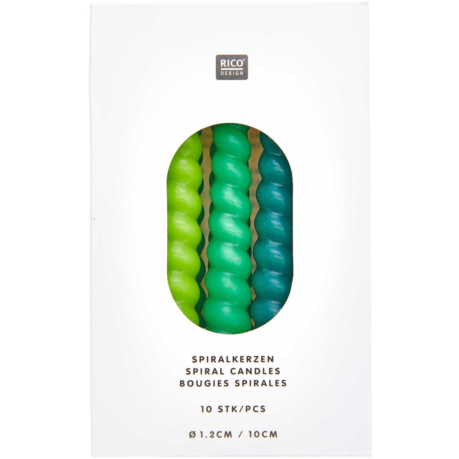 Spiralkerzen Mix 10cm | Grün