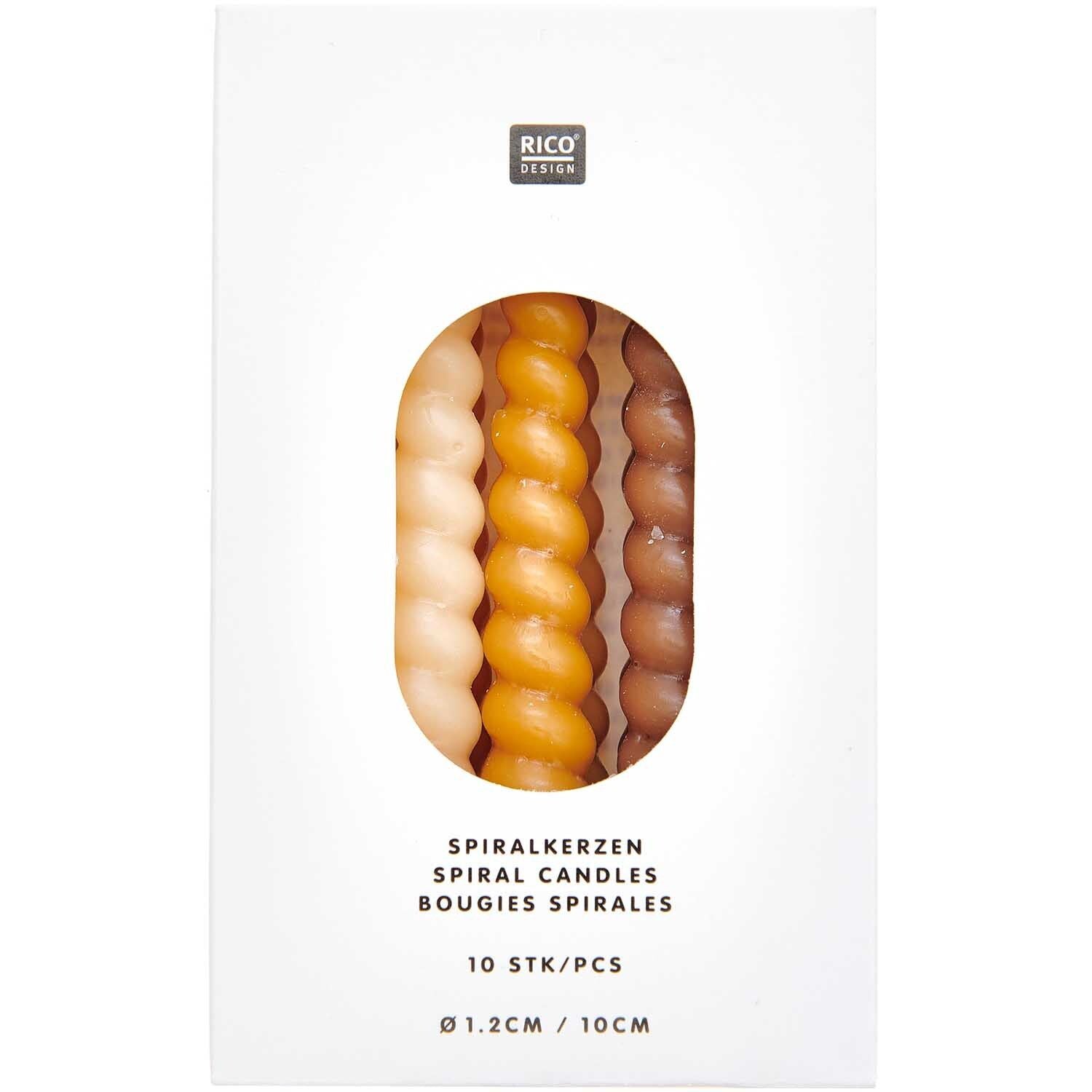 Spiralkerzen Mix 10cm | Senf