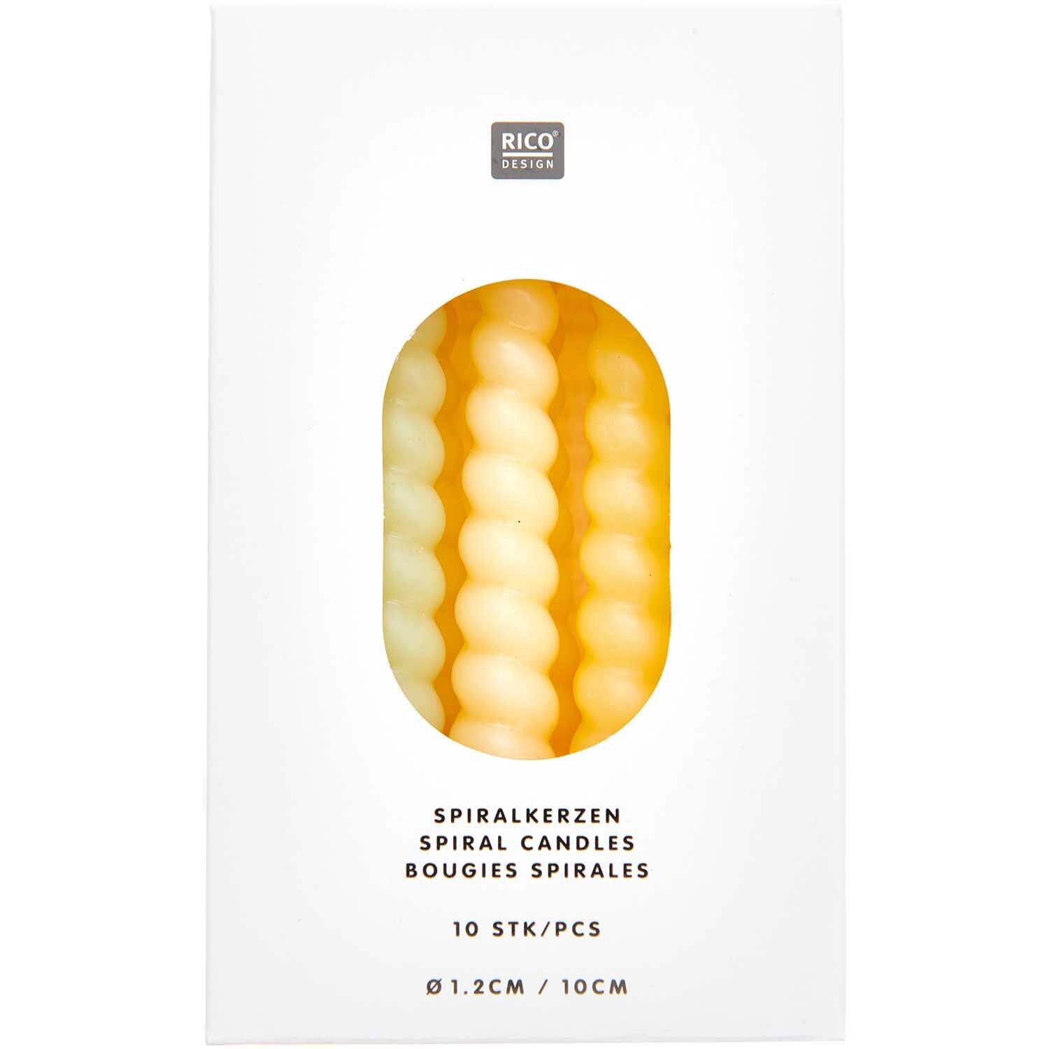 Spiralkerzen Mix 10cm | Smokey Gelb