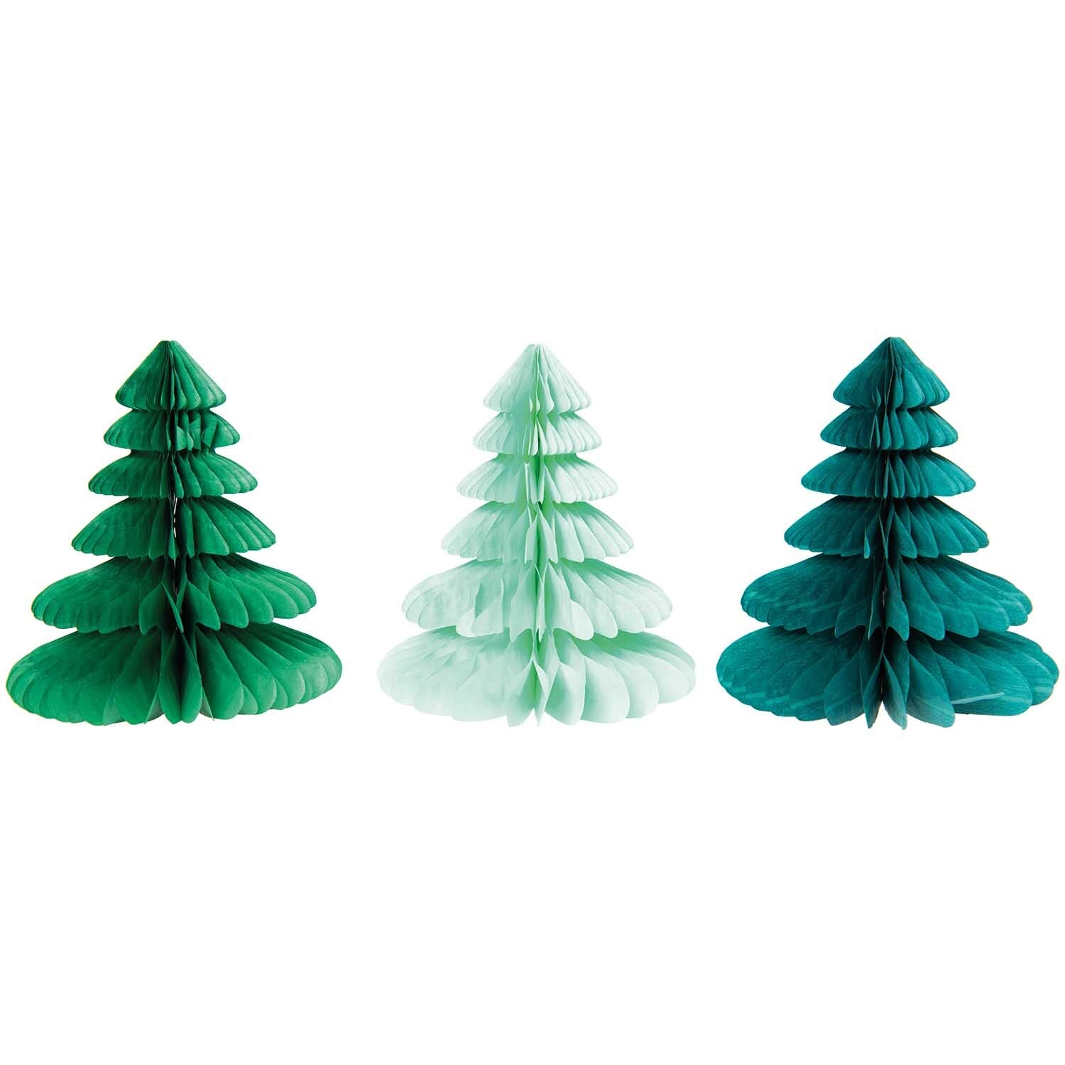 Wabentannen 3er Set | Grün 20 cm