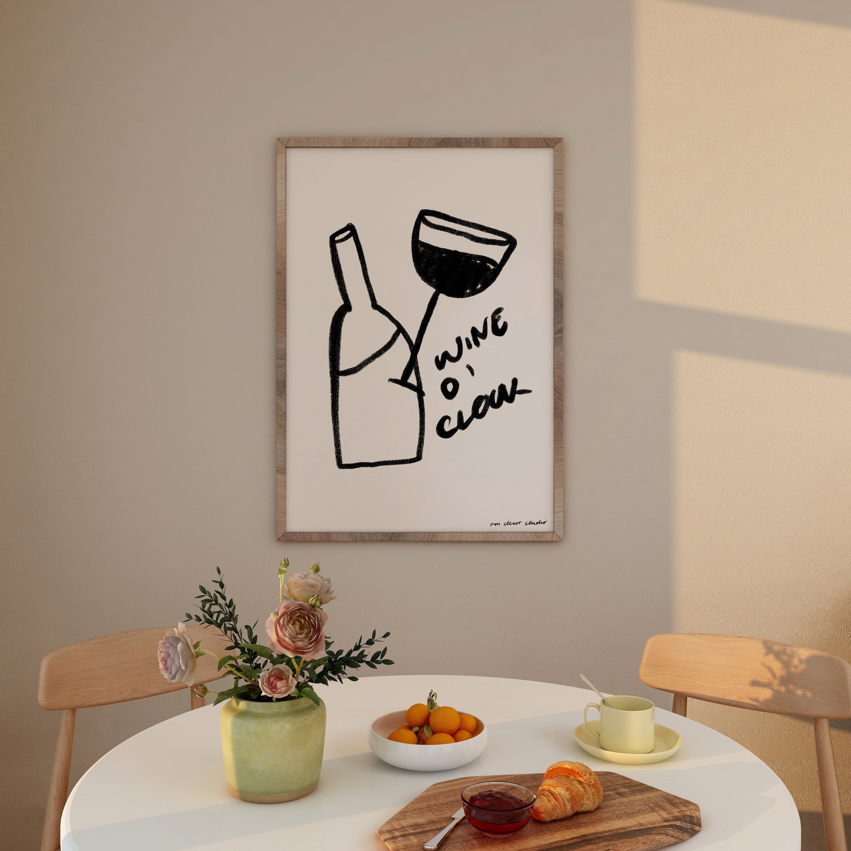 Poster Print A3 | Wine O'Clock