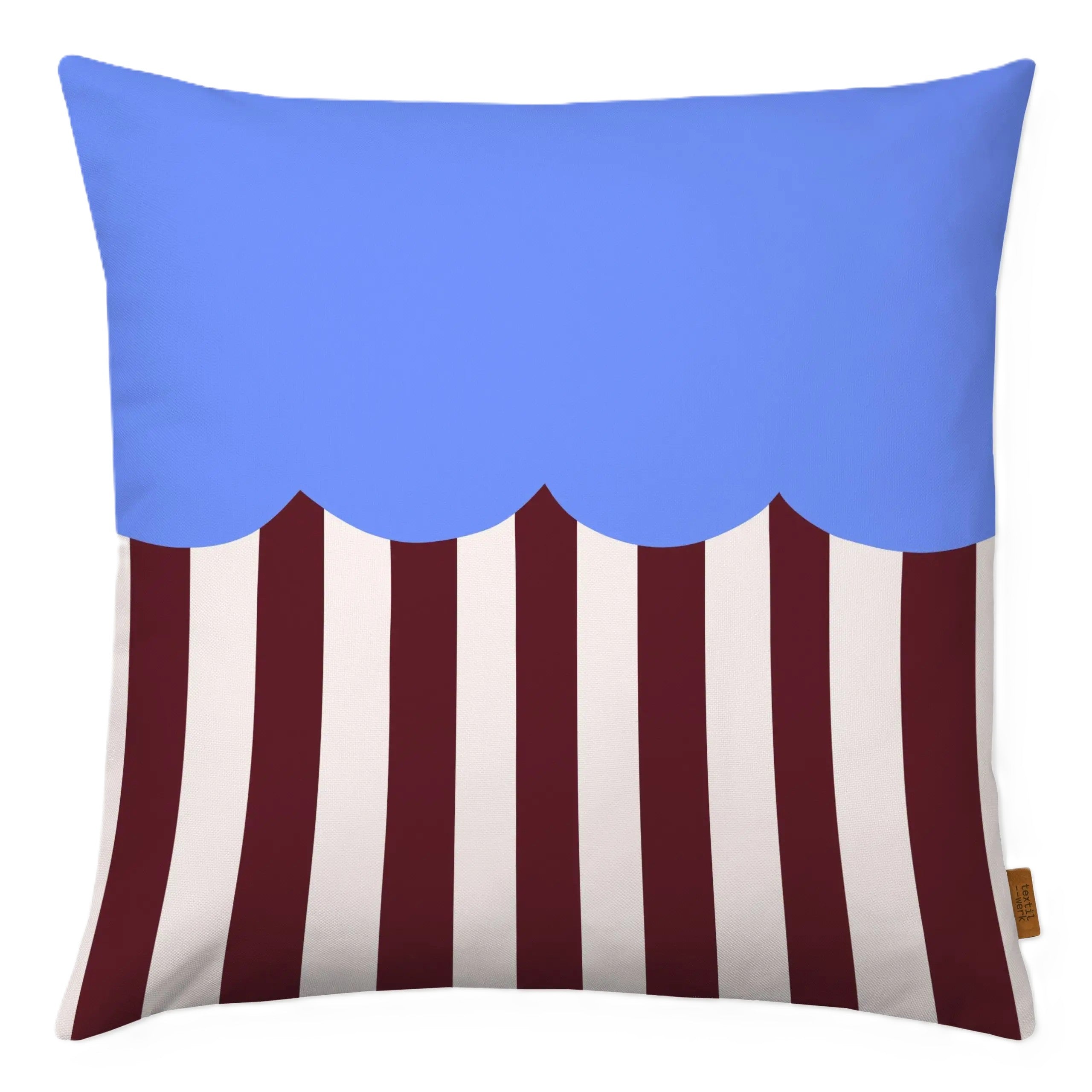 Kissenbezug | Bogenkante mit Streifen