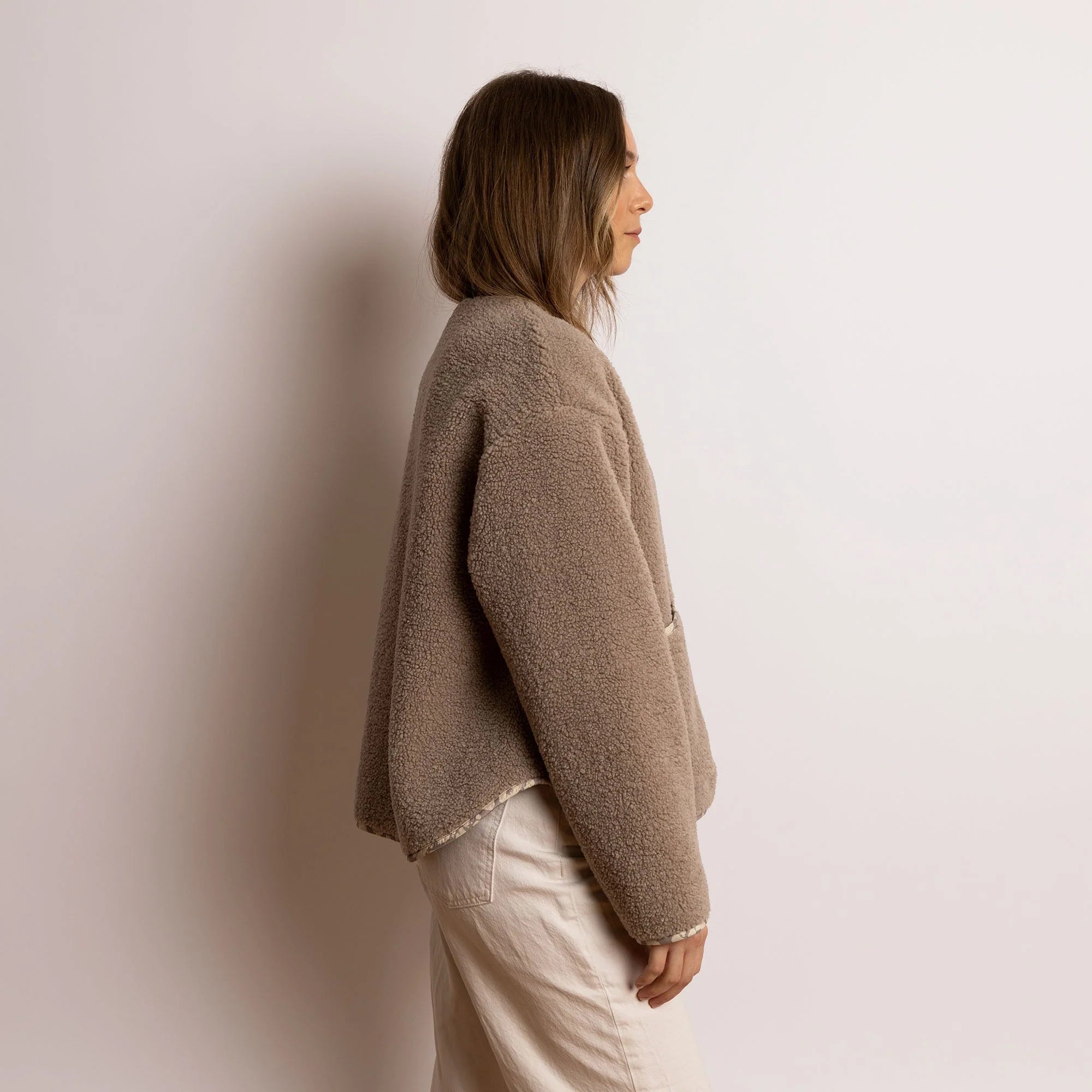 Teddy Fleece Jacke | Mushroom