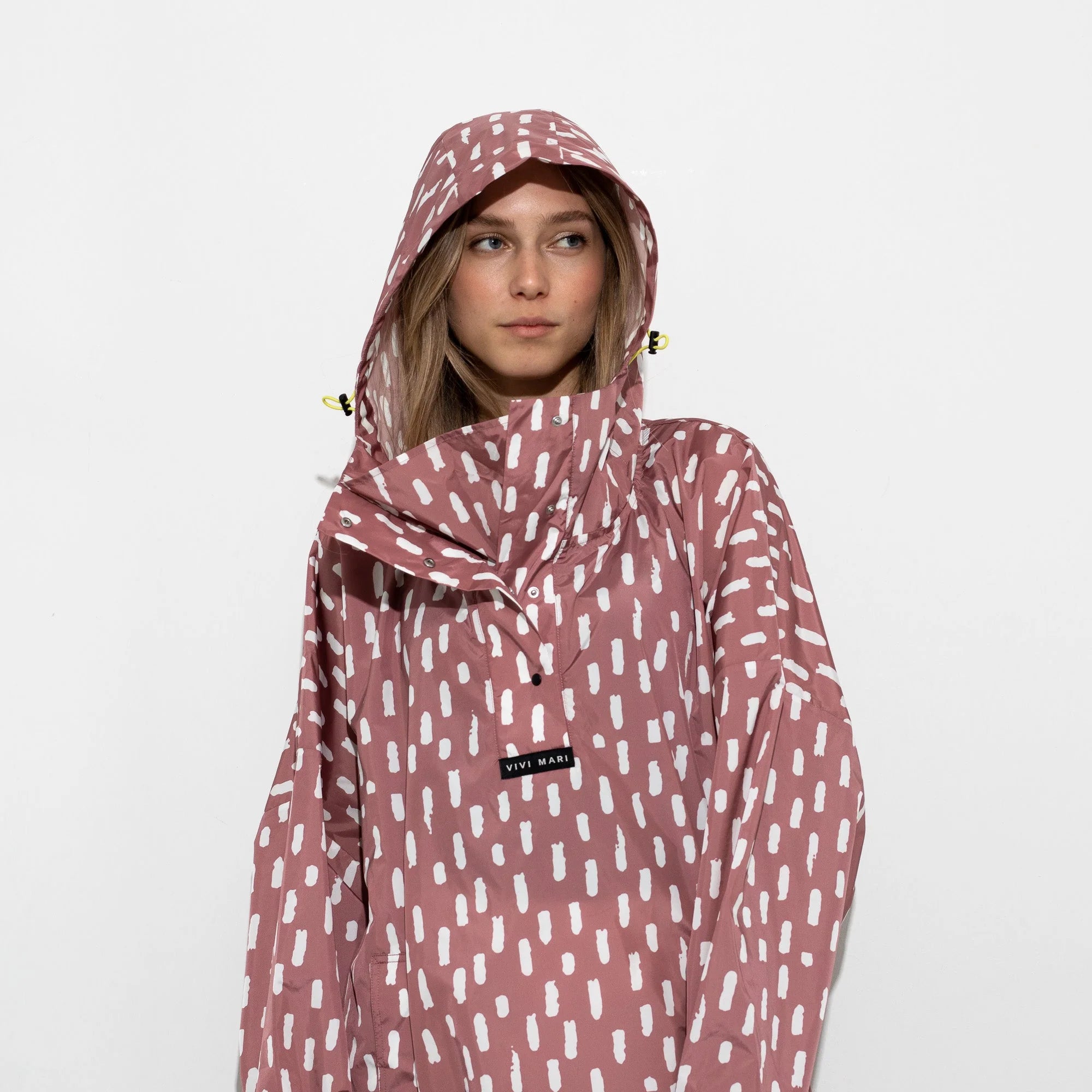 Regenponcho Drops in der Farbe Mauve / White von Vivi Mari bei Frau Rabe