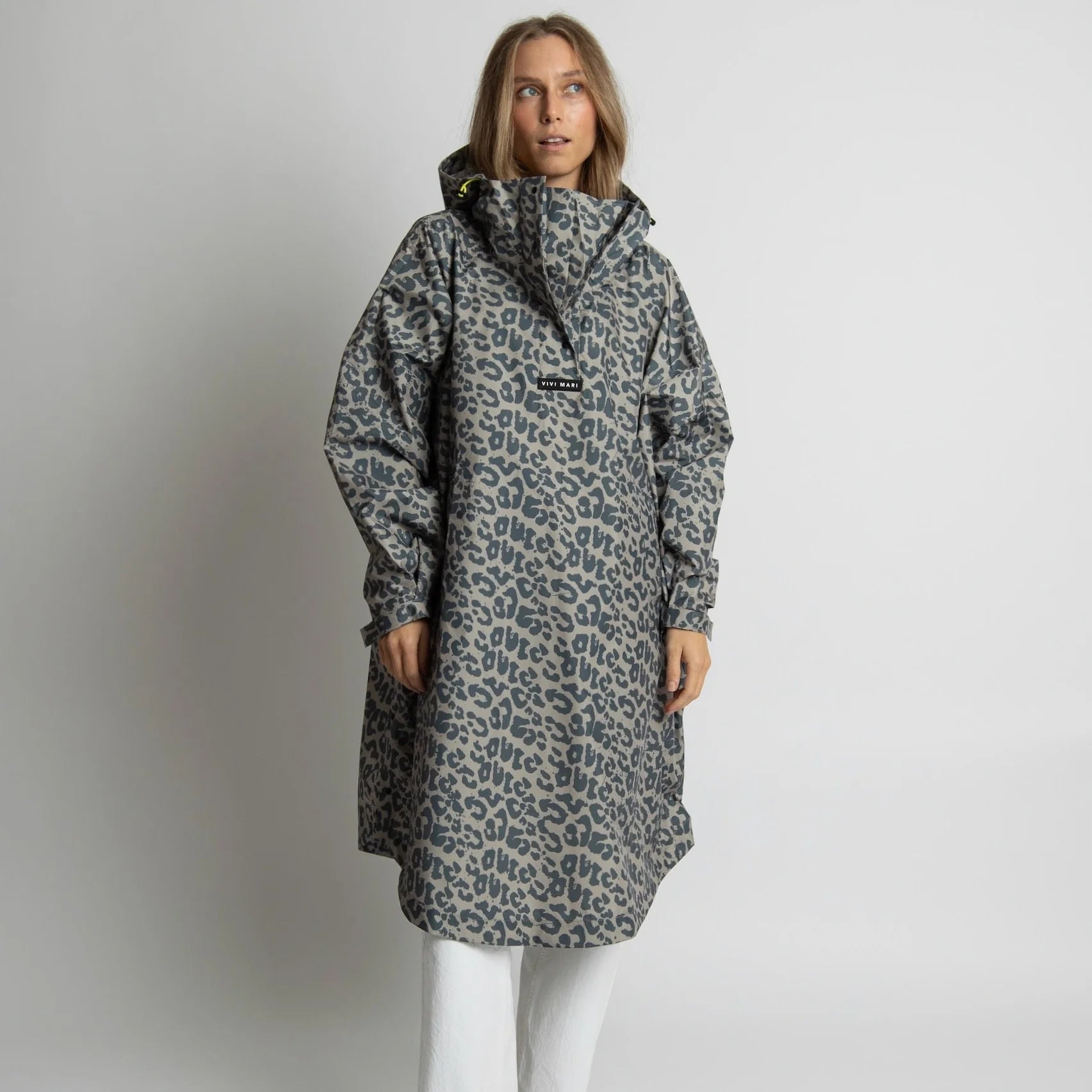 Regenponcho Leo Splashes | Dark Grey/Mushroom