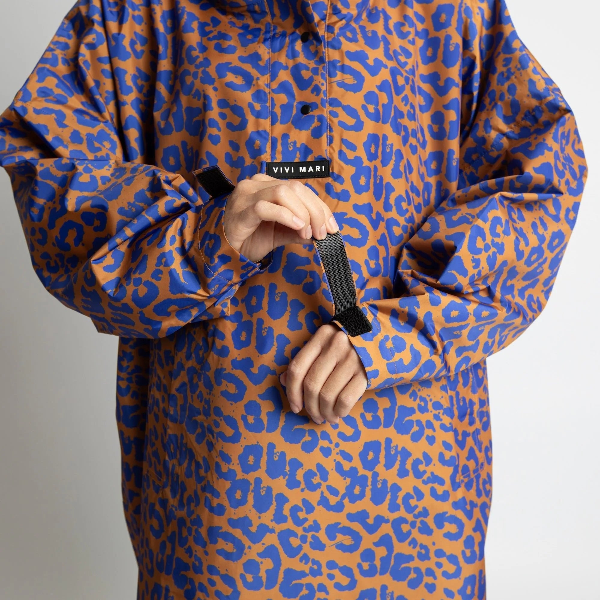 Regenponcho Leo Splashes | Electric Blue/Caramel