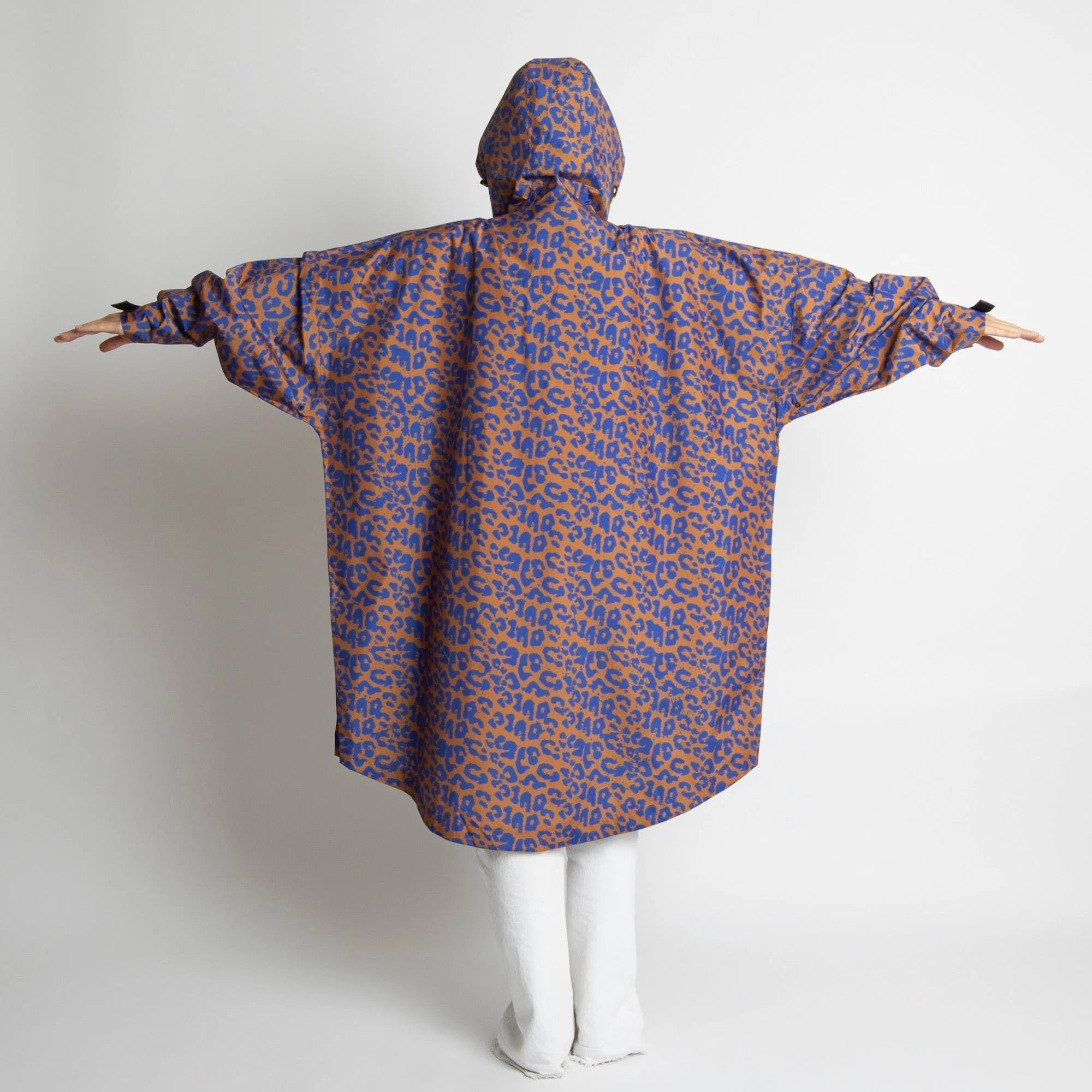 Regenponcho Leo Splashes | Electric Blue/Caramel