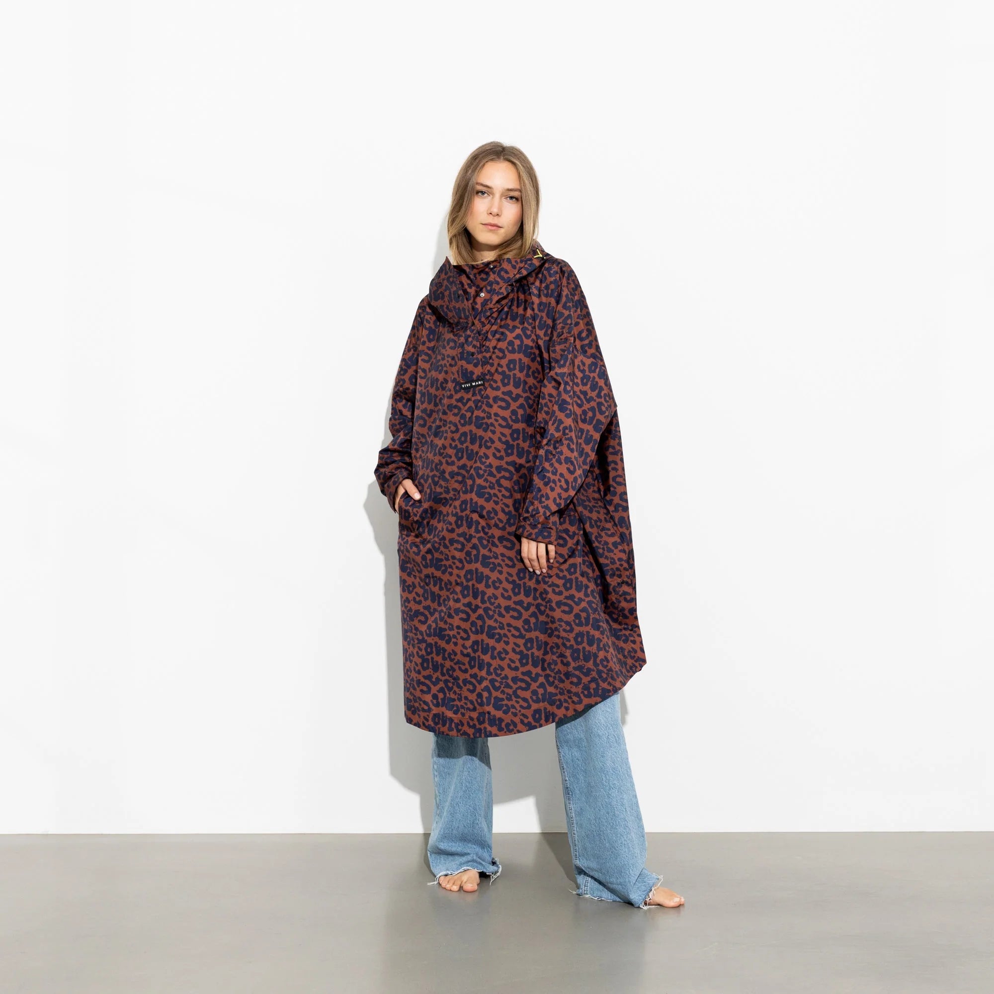 Regenponcho Leo Splashes | navy/rust