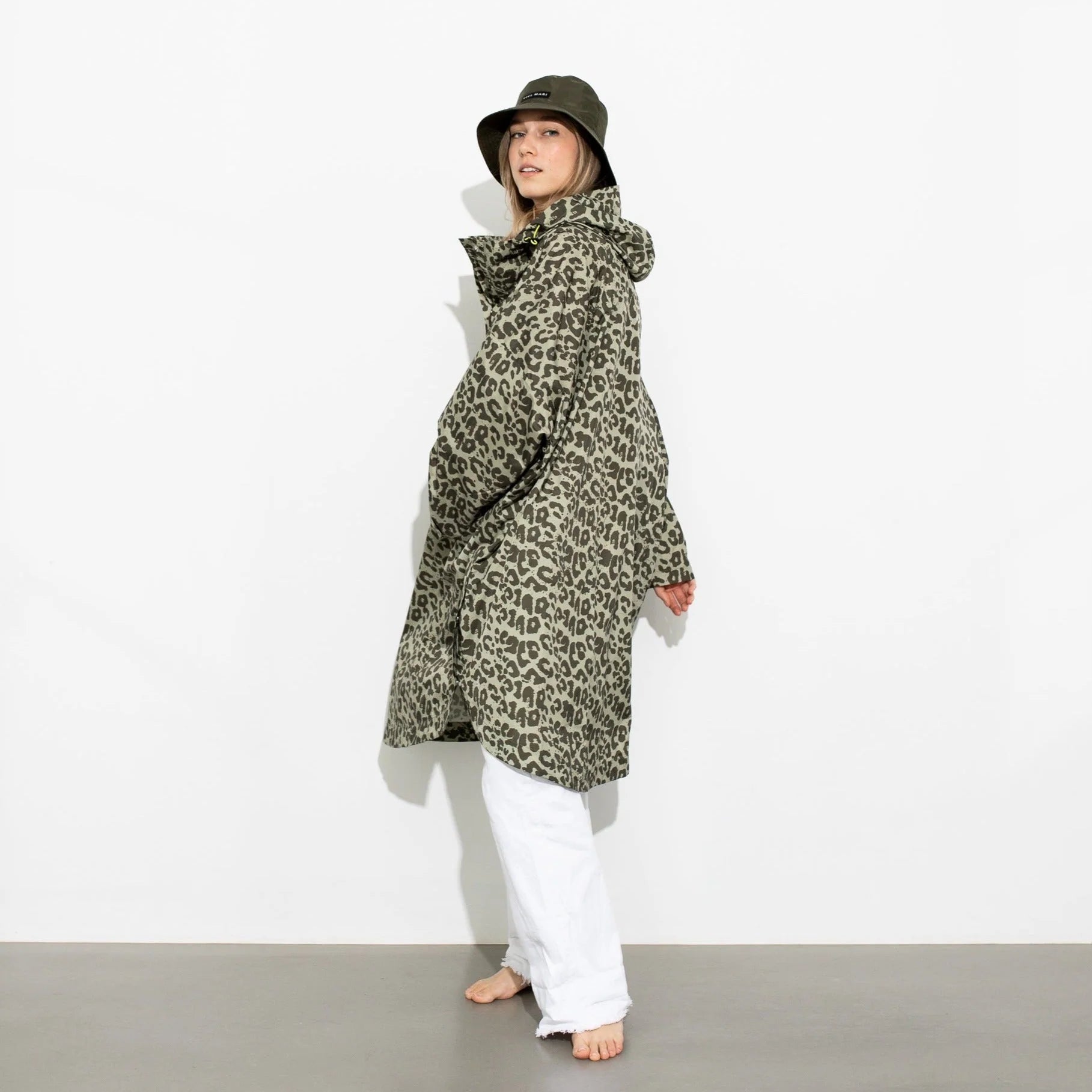 Regenponcho Leo Splashes | olive/pale olive