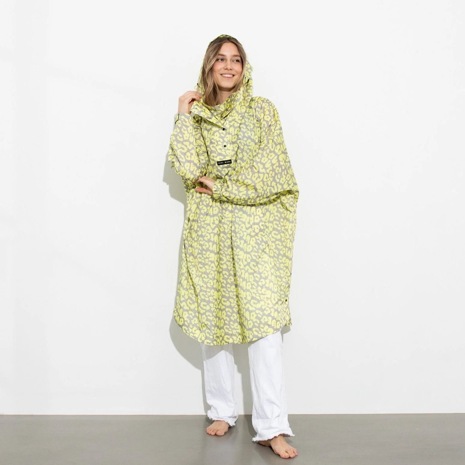 Regenponcho Leo Splashes | yellow/grey