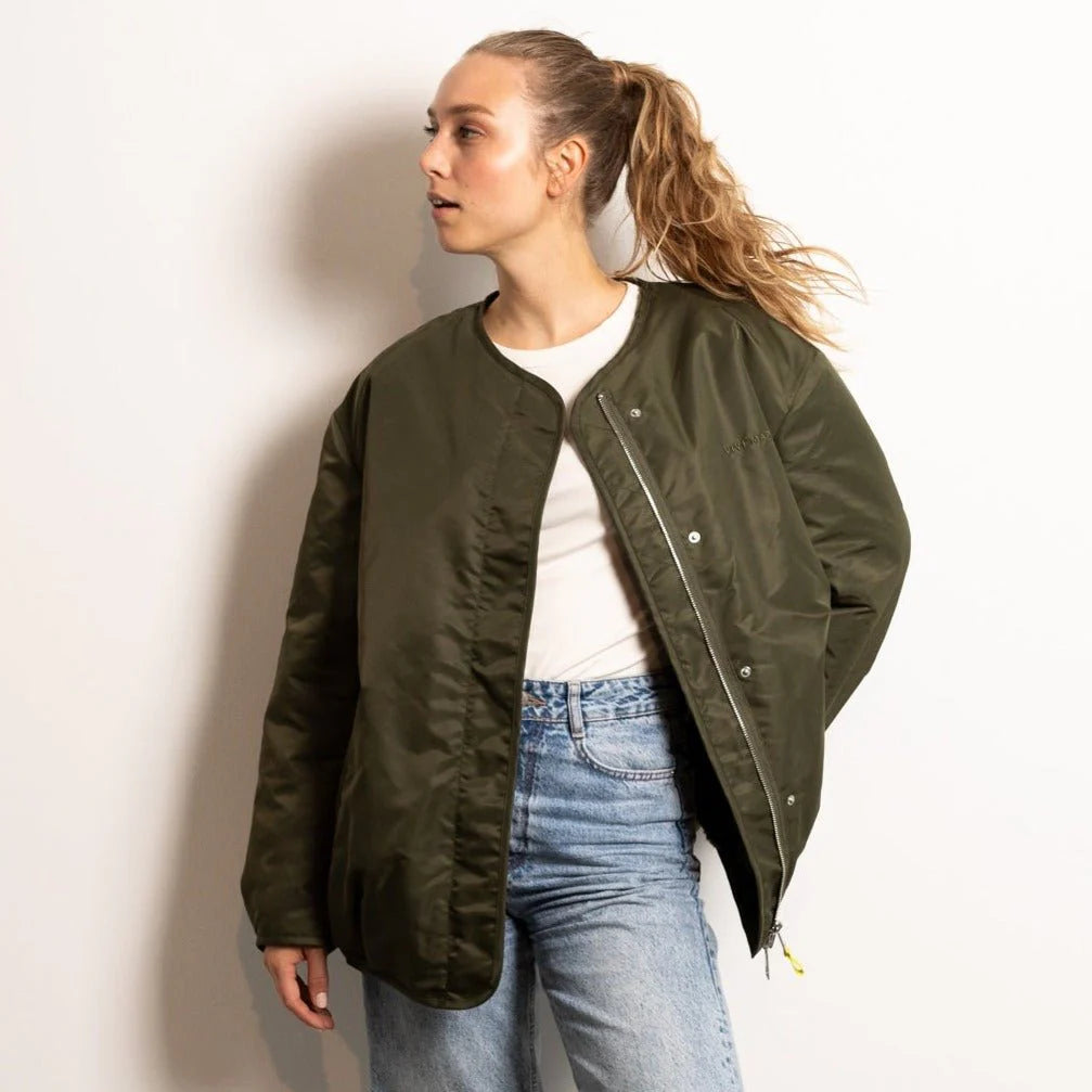Reversible Bomber Jacke | Olive/Leo Navy-Olive