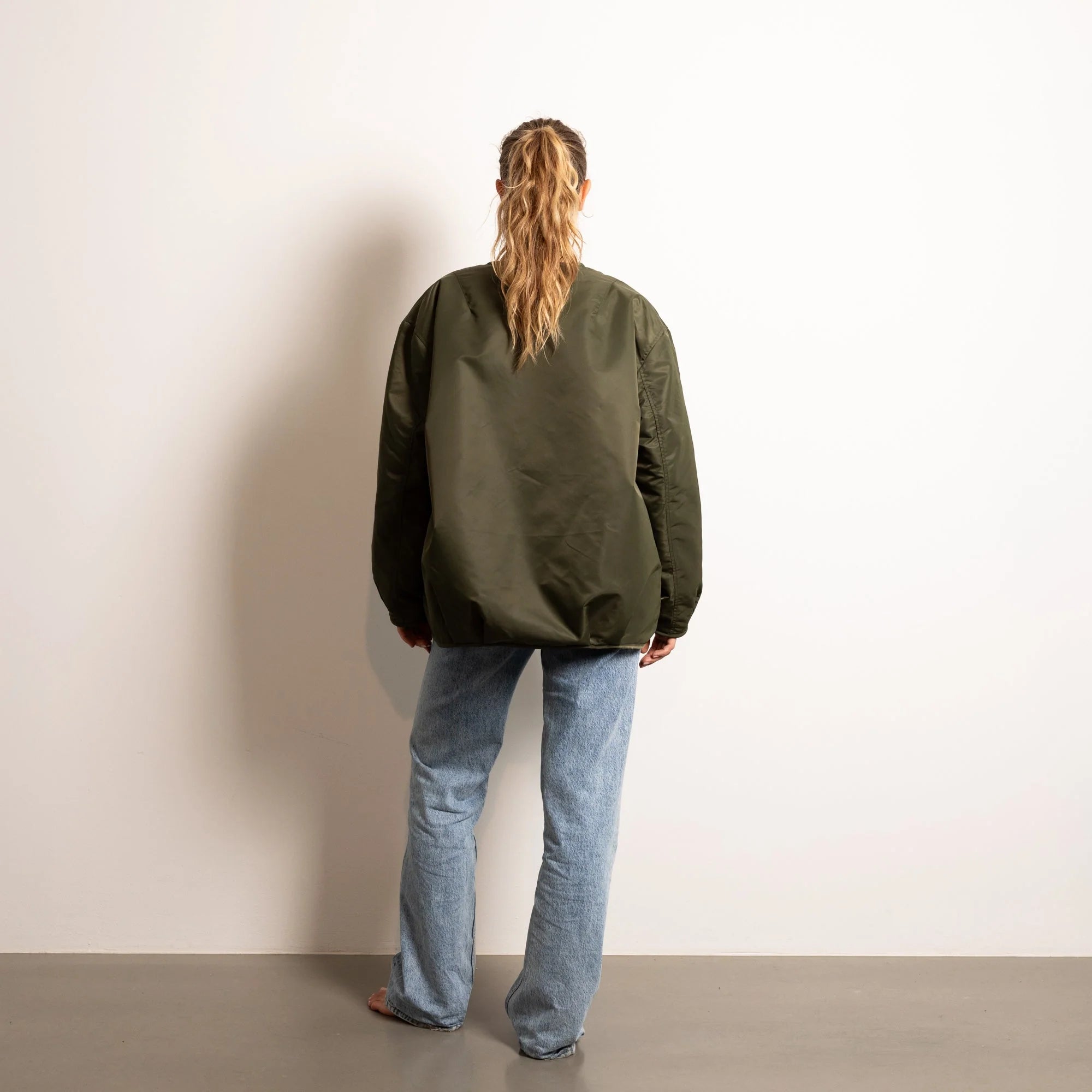 Reversible Bomber Jacke | Olive/Leo Navy-Olive