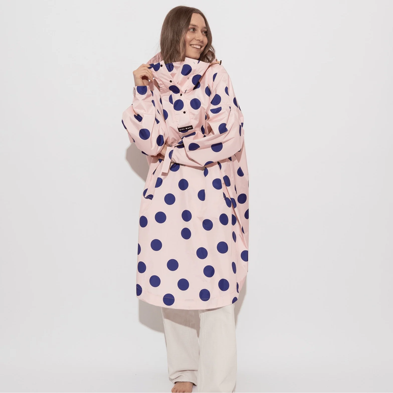 Regenponcho | Dots | powder/blue