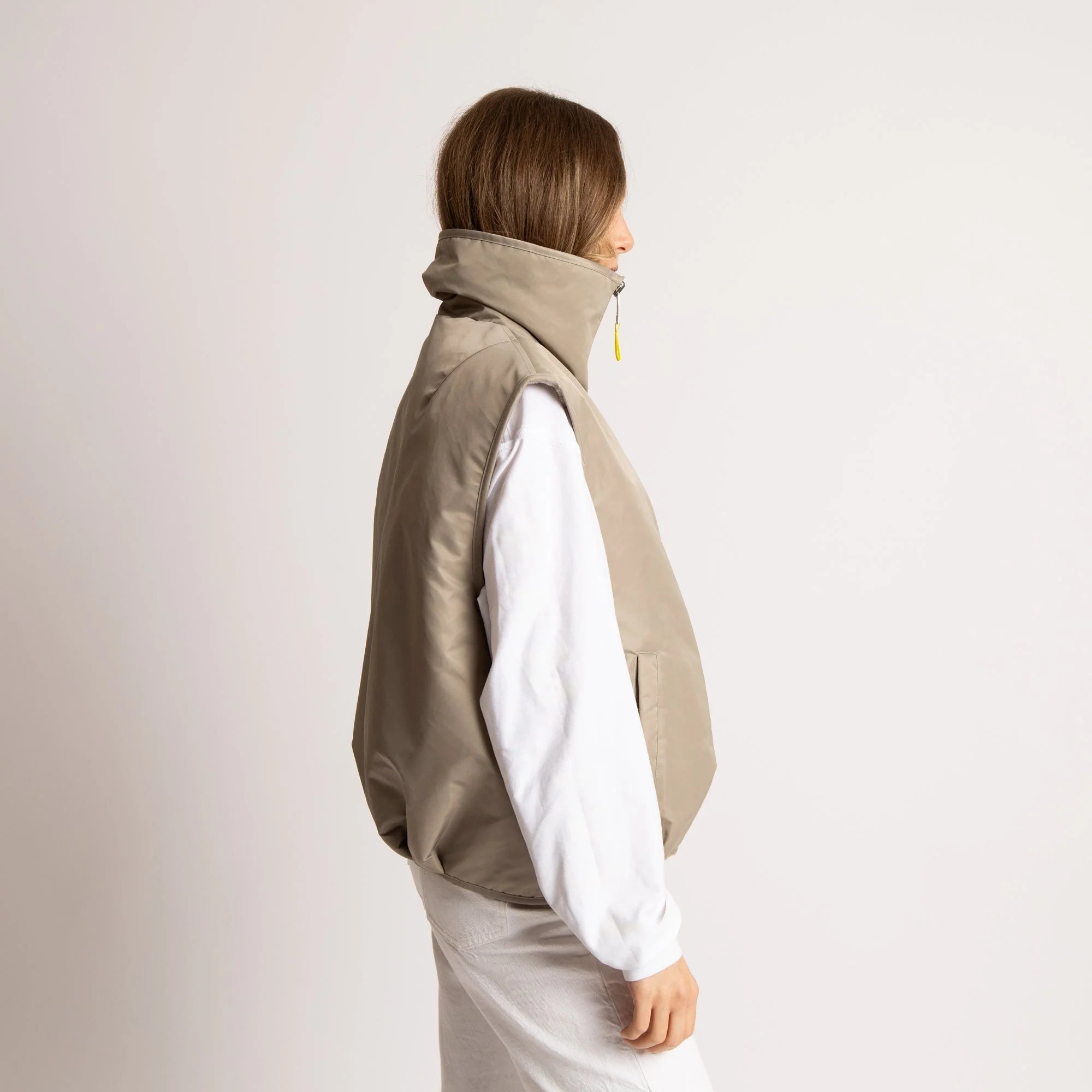 Reversible Bomber Weste | Stone/Leo Sand-Stone