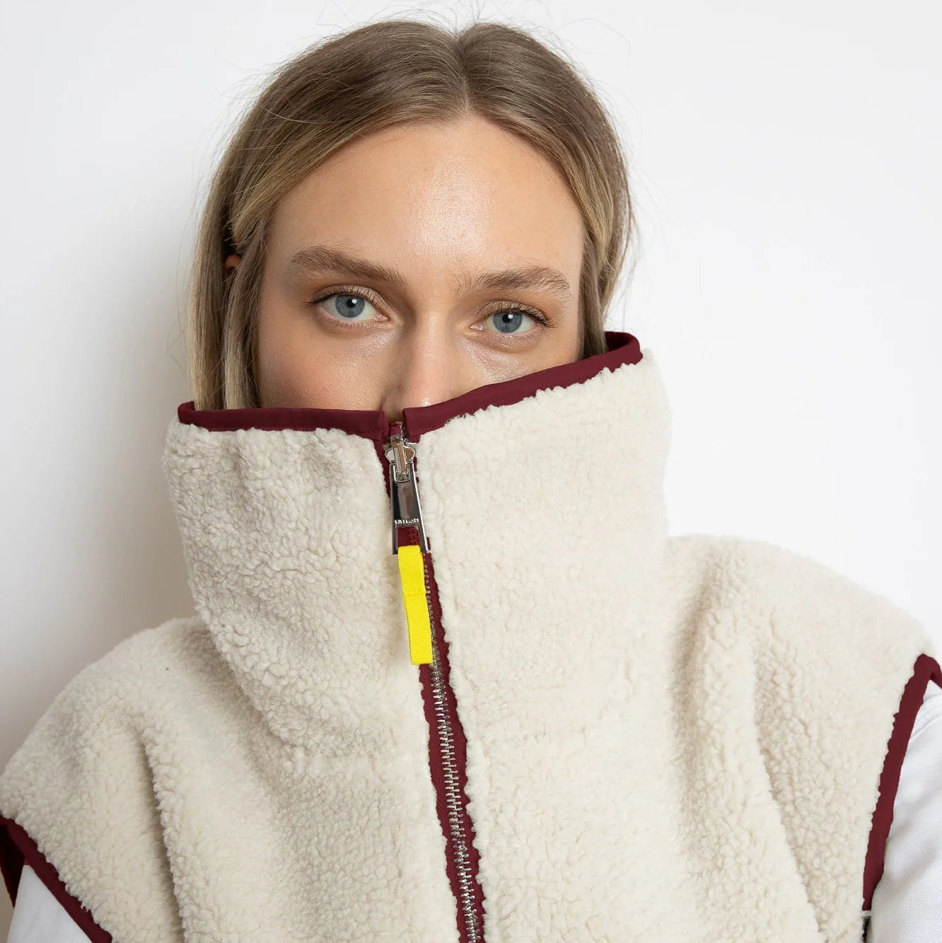 Reversible Bomber Weste| Wine-Red/Sand
