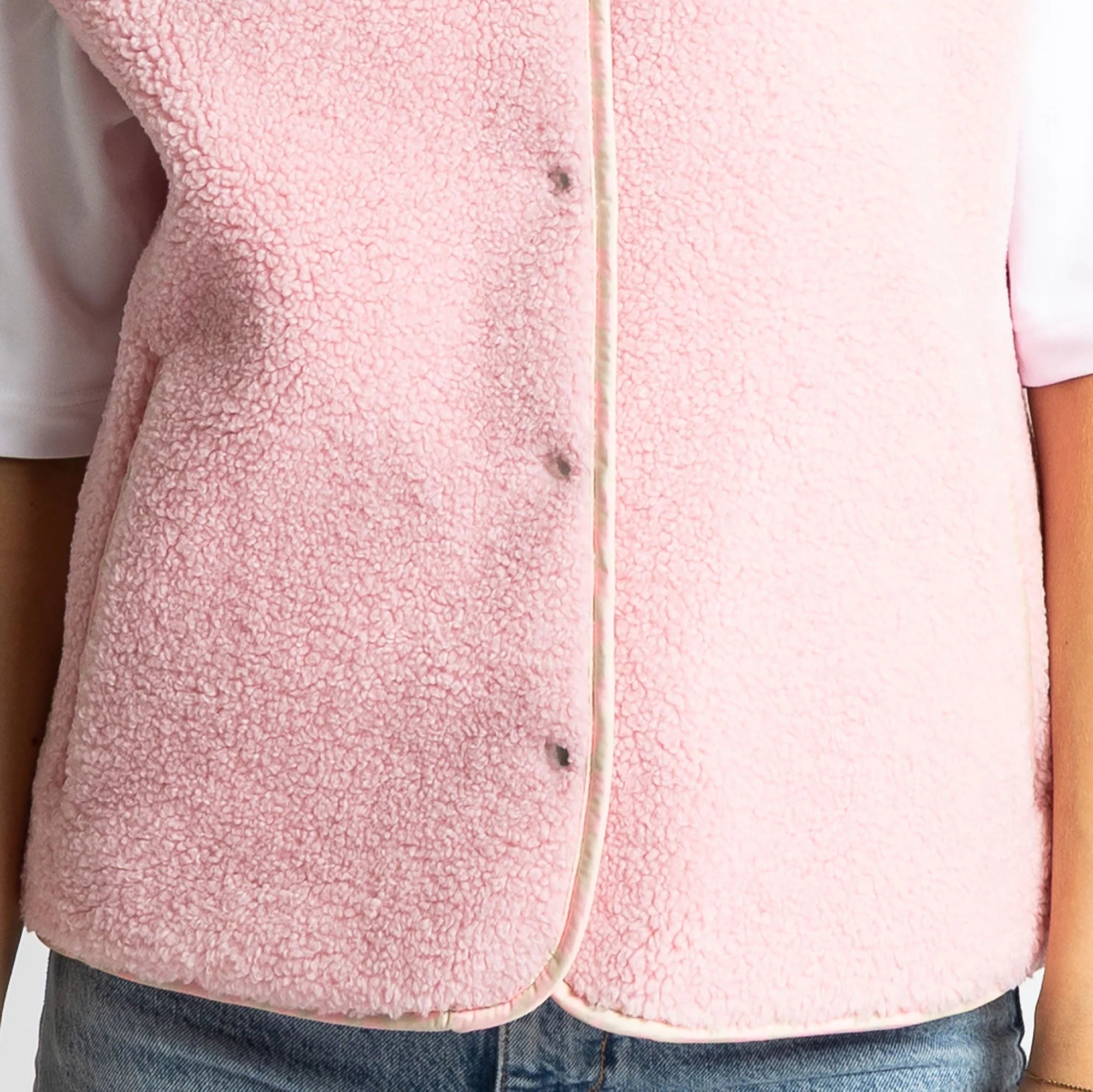 Teddy Fleece Weste | Candy Pale Pink