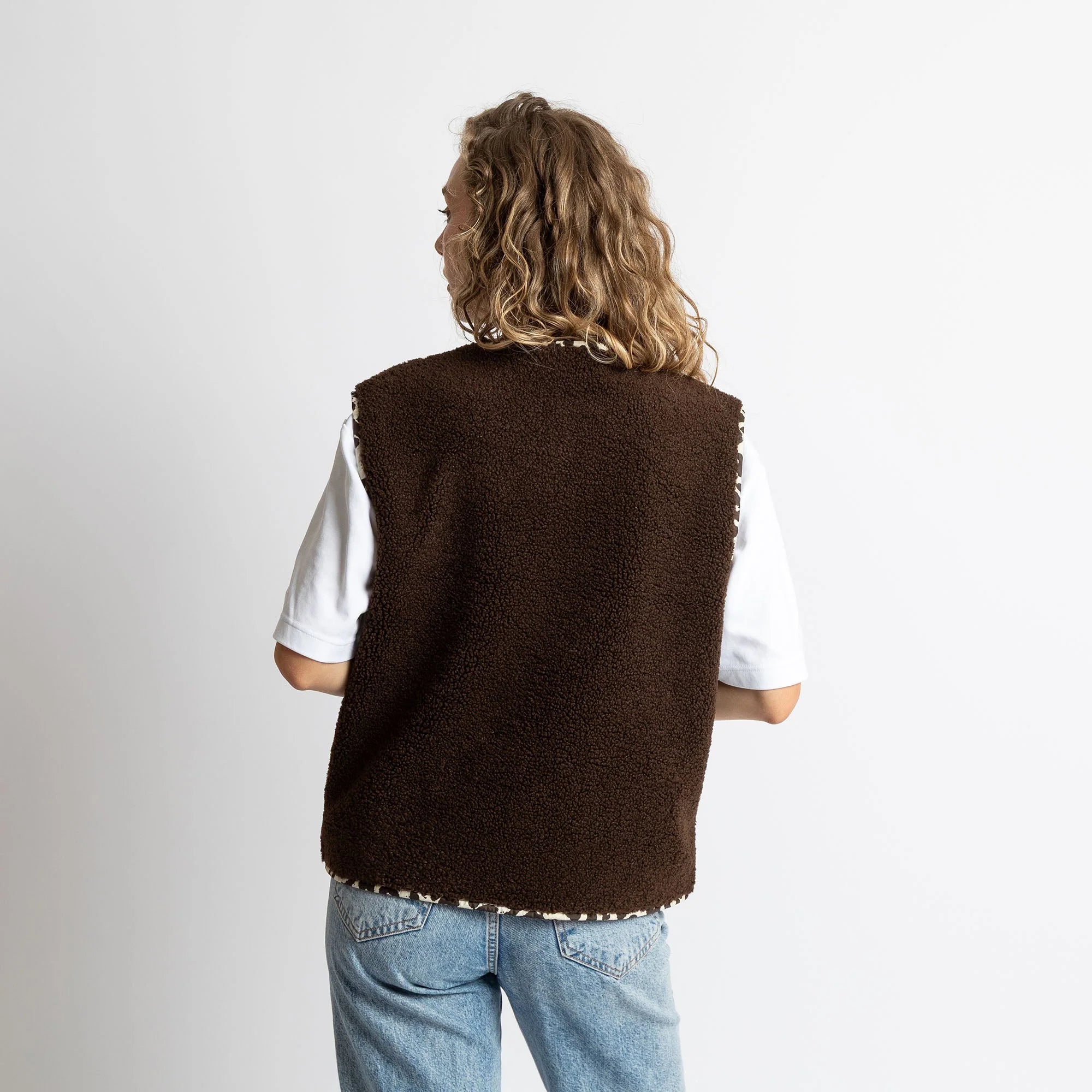 Teddy Fleece Weste | Chocolate