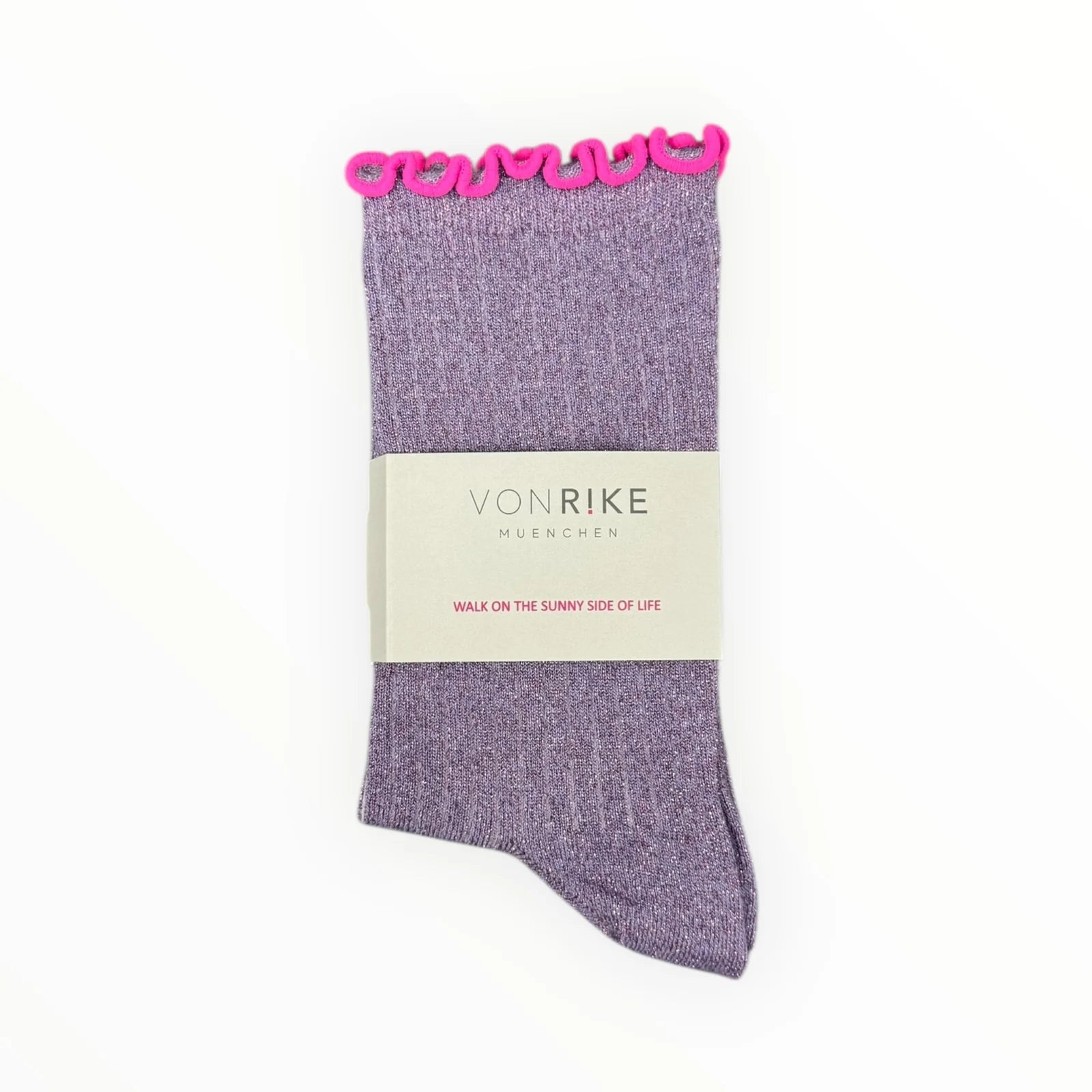 Socken | Glitzer Ringel Lila