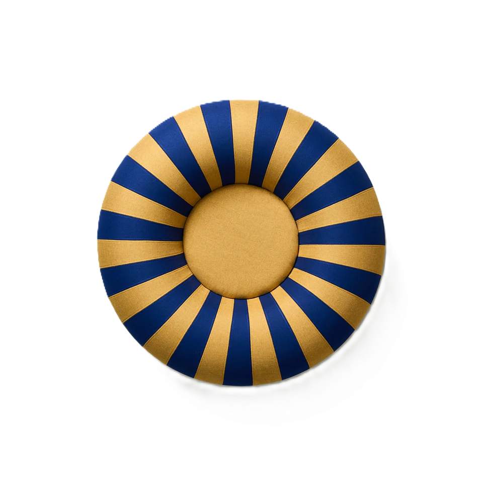 Pouf Float | klein dunkelblau/ocker