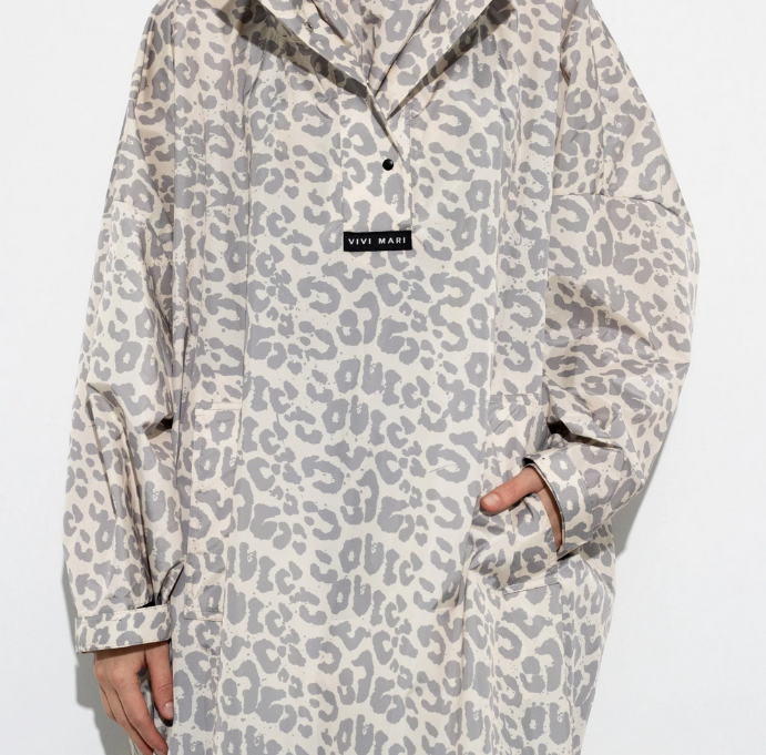 Regenmantel Raincoat | LEO splashes grey/sand