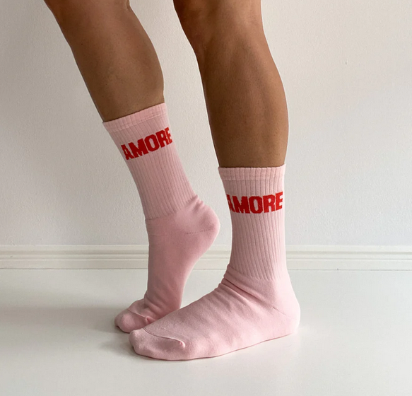 AMORE Statement Socken | rosa