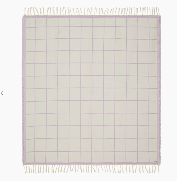 Kuscheldecke Decke aus Merinowolle Grid | Flieder