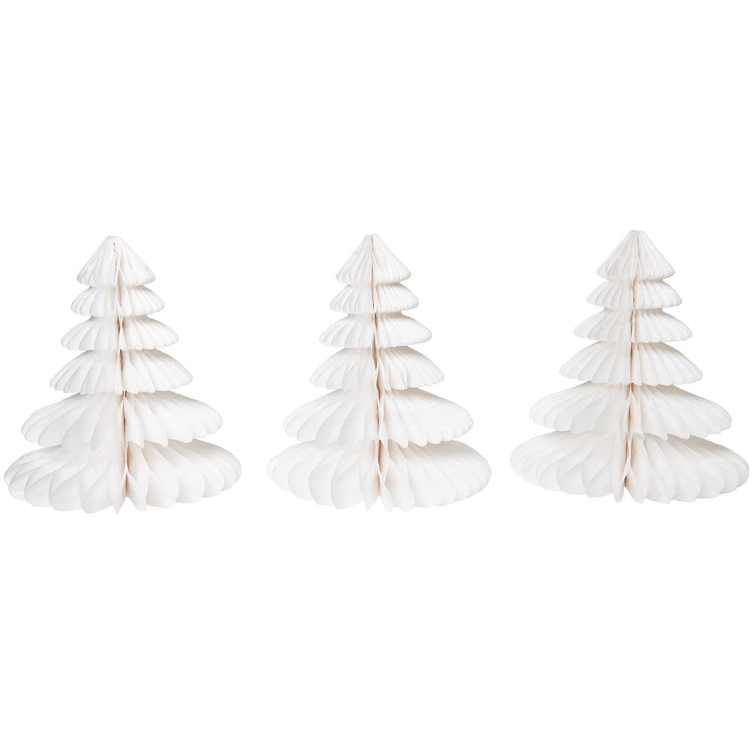 Wabentannen 20 cm - 3er Pack | weiß