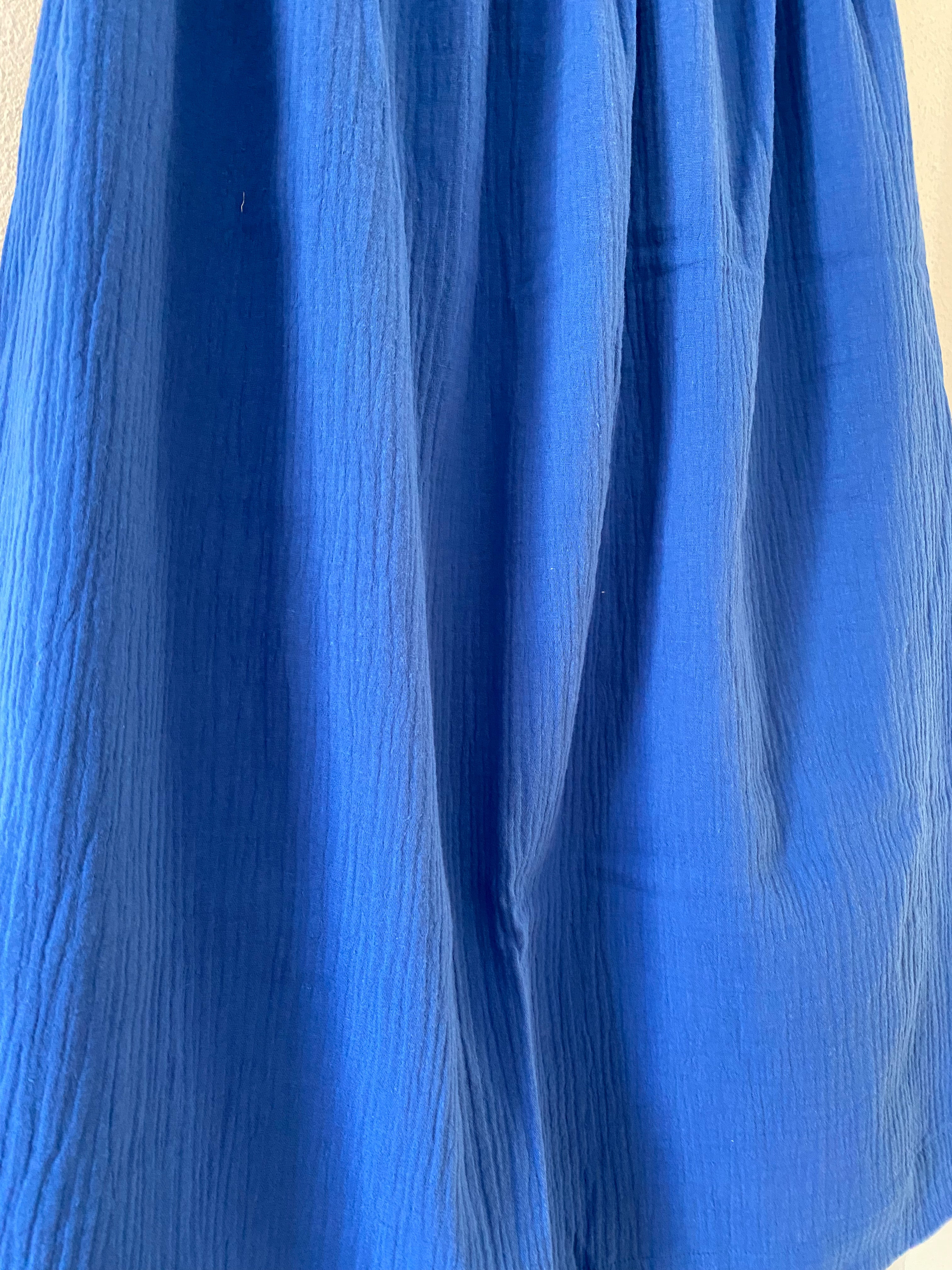 Damen Rock Musselin Uni - kobaltblau