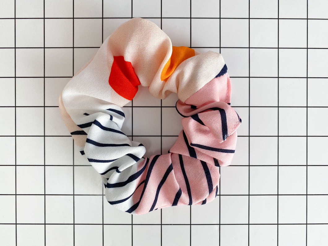 Scrunchie - Shapes weiß/bunt
